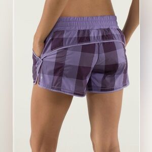 Lululemon Shake And Break Women’s Gingham Purple Shorts Size 4